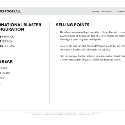 Panini - 2023 Origins American Football (NFL) - International Blaster Box - The Card Vault
