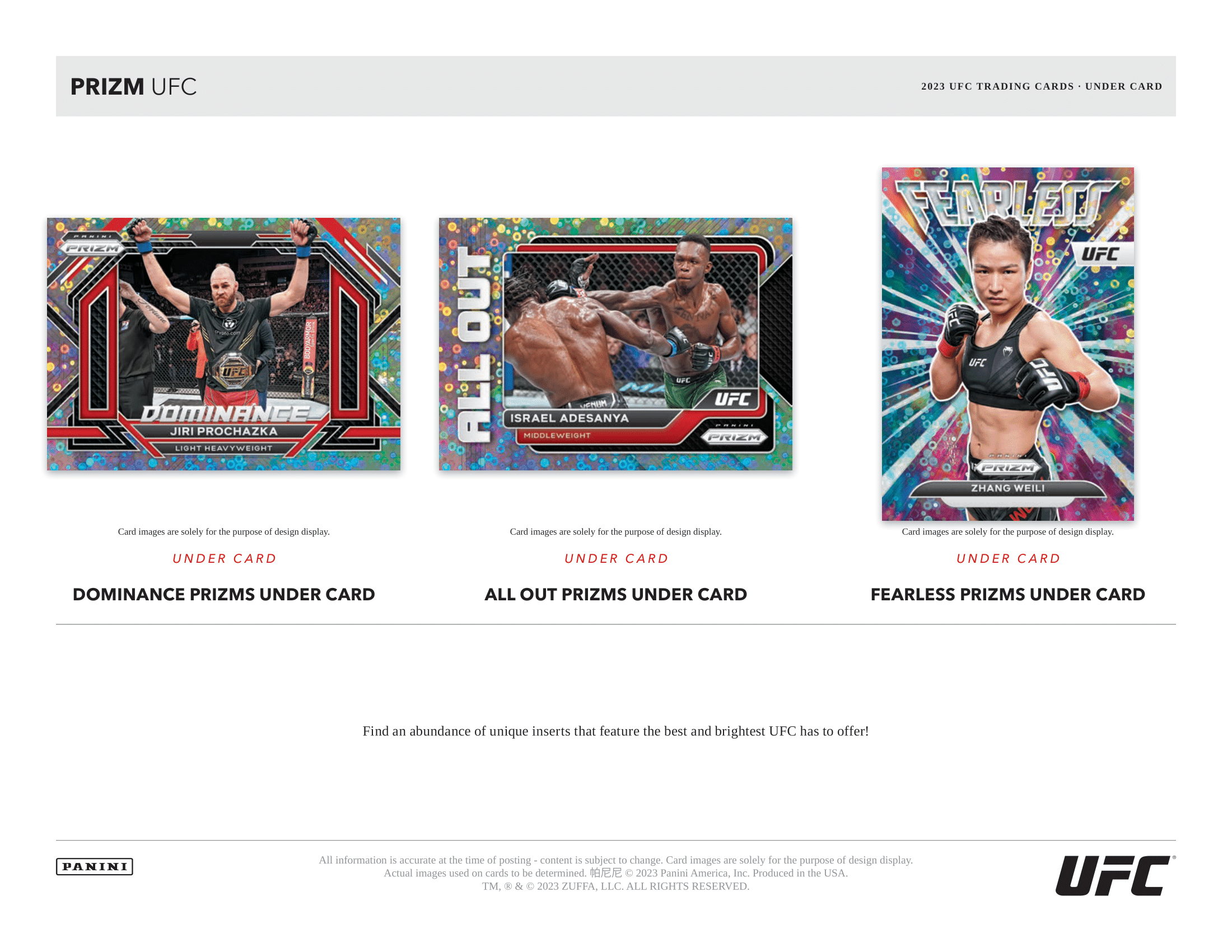 Panini - 2023 Prizm UFC Under Card - Hobby Box - The Card Vault