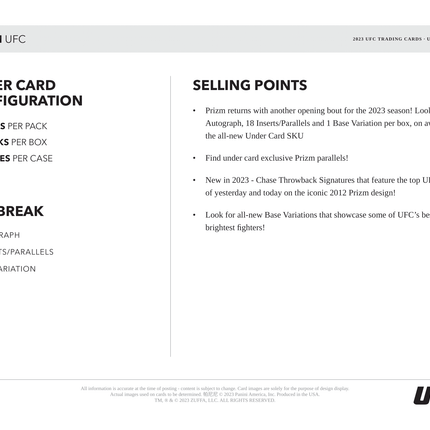 Panini - 2023 Prizm UFC Under Card - Hobby Box - The Card Vault