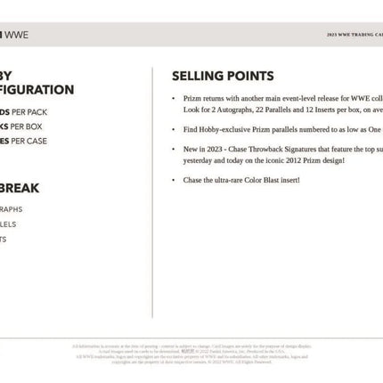 Panini - 2023 Prizm WWE Wrestling - Hobby Box (12 Packs) - The Card Vault