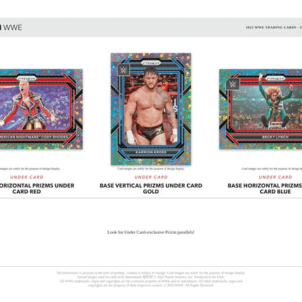 Panini - 2023 Prizm WWE Wrestling Under Card - Hobby Box - The Card Vault