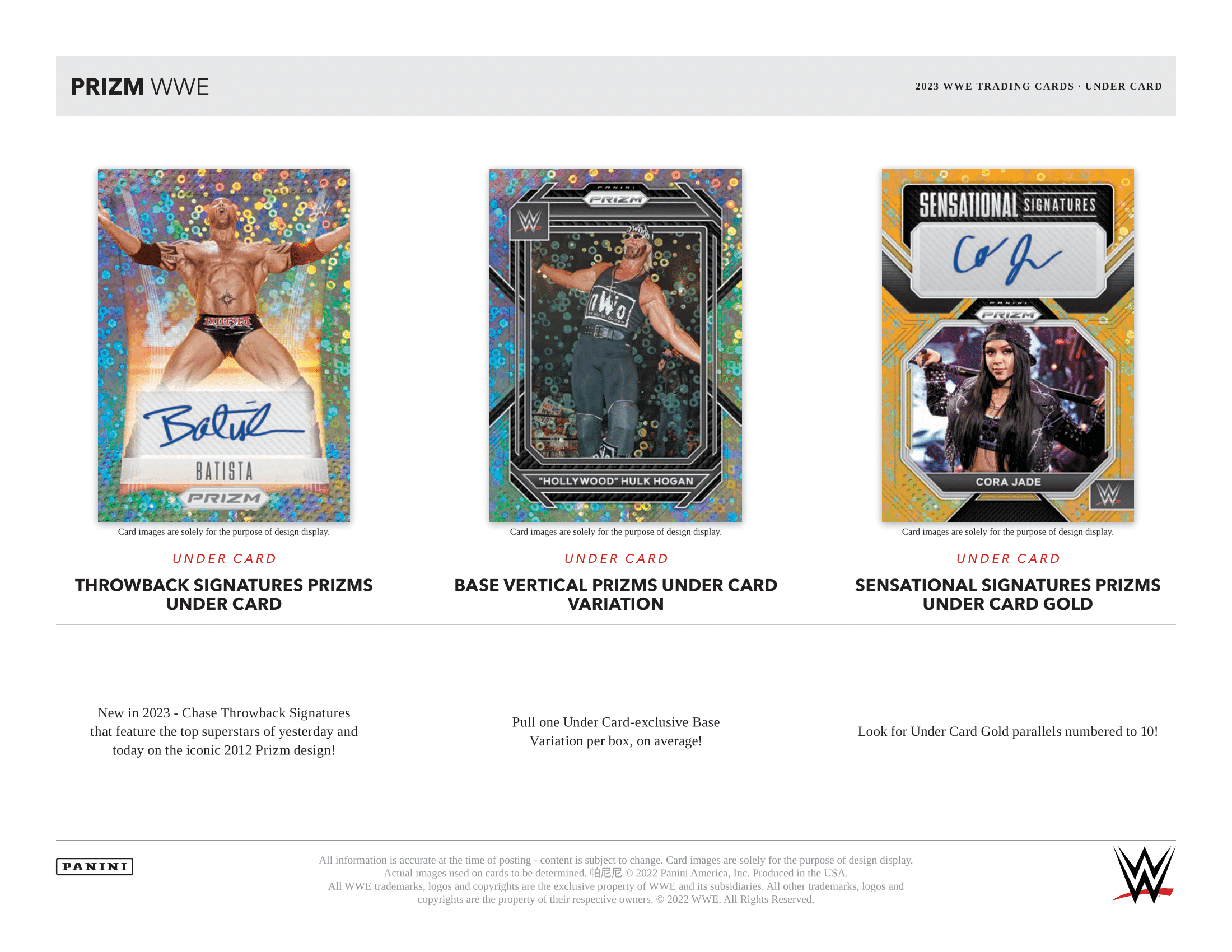 Panini - 2023 Prizm WWE Wrestling Under Card - Hobby Box - The Card Vault