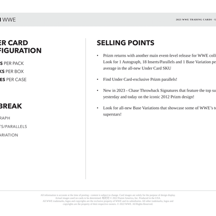 Panini - 2023 Prizm WWE Wrestling Under Card - Hobby Box - The Card Vault