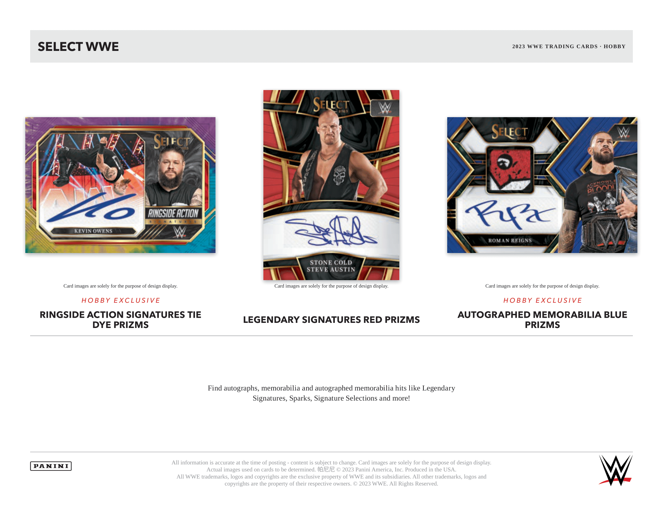 Panini - 2023 Select WWE - Hobby Box - The Card Vault