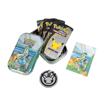 Pokemon TCG: Celebrations Mini Tin - Chikorita, Cyndaquil & Totodile - The Card Vault