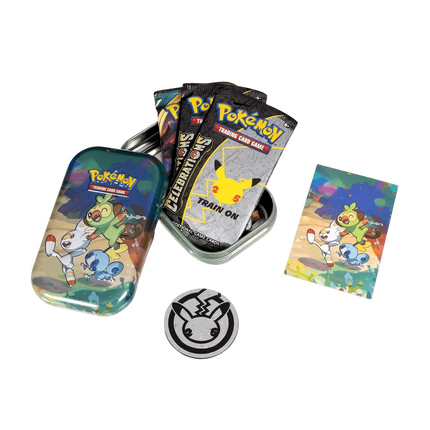 Pokemon TCG: Celebrations Mini Tin - Grookey, Scorbunny & Sobble - The Card Vault