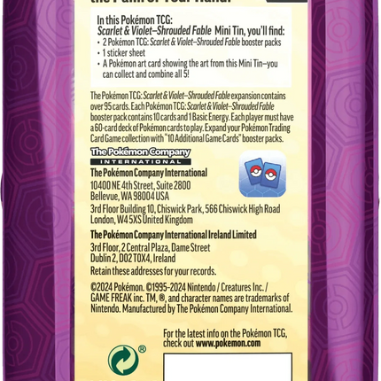 Pokemon TCG - Scarlet & Violet - Shrouded Fable - Mini Tin