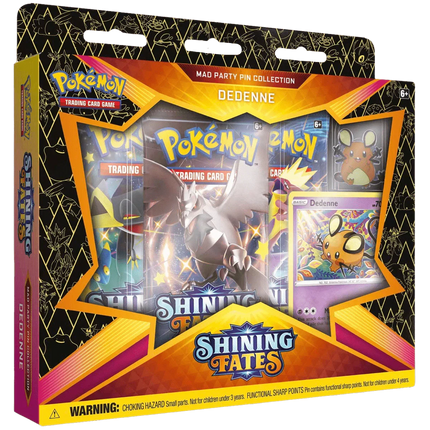 Pokemon TCG: Shining Fates Mad Party Pin Collection Box - Dedenne - The Card Vault