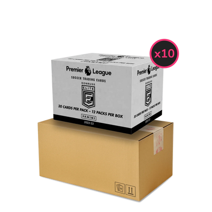 Premier League 2022/23 Donruss Elite Football (Soccer) - Fat Pack Display Case (10x Fat Pack Boxes) - The Card Vault