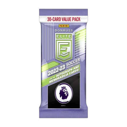 Premier League 2022/23 Donruss Elite Football (Soccer) - Fat Pack Display Case (10x Fat Pack Boxes) - The Card Vault