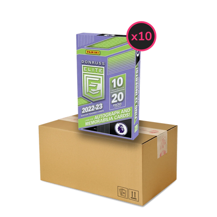 Premier League 2022/23 Donruss Elite Football (Soccer) - Retail Box Display Case (10x Retail Boxes) - The Card Vault
