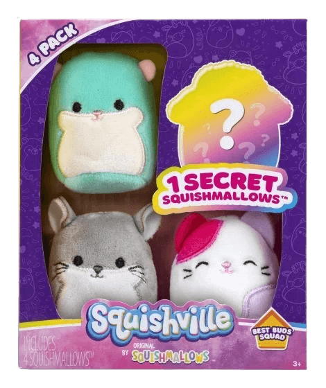 Squishmallows - Squishville - Best Buds Squad 4-Pack (2in) - The Card Vault