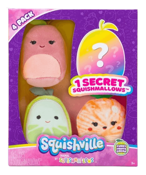 Squishmallows - Squishville - Funky Fruits Squad 4-Pack (2in) - The Card Vault