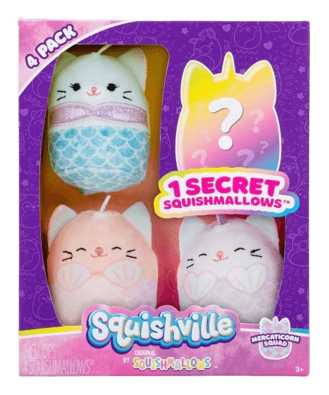 Squishmallows - Squishville - Mercaticorn Squad 4-Pack (2in) - The Card Vault