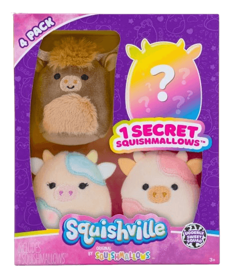 Squishmallows - Squishville - Udderly Sweet Squad 4-Pack (2in) - The Card Vault