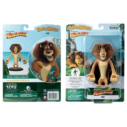 The Noble Collection - Dreamworks - Alex the Lion Bendyfig Action Figure - The Card Vault