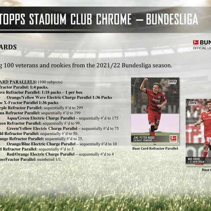 Topps - 2021/22 Bundesliga Stadium Club Chrome Football (Soccer) - Hobby Box - The Card Vault