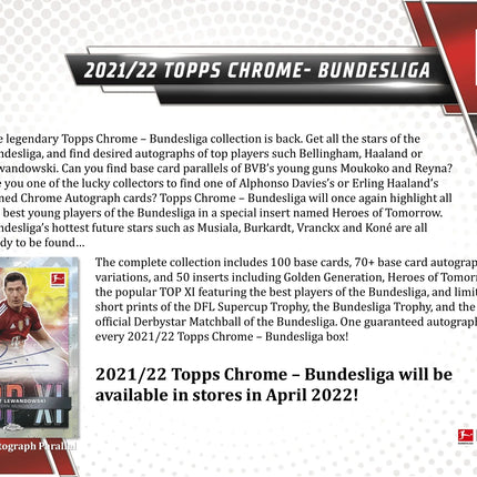 Topps - 2021/22 Chrome Bundesliga Football (Soccer) - Hobby Box - The Card Vault