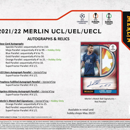 Topps - 2021/22 Chrome Merlin UEFA Champions League Football (Soccer) - Hobby Box - The Card Vault