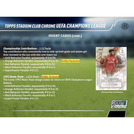 Topps - 2021/22 UEFA Champions League Stadium Club Chrome - Hobby Box - The Card Vault