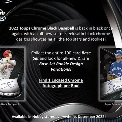 Topps - 2022 Chrome Black Baseball (MLB) - Hobby Box - The Card Vault