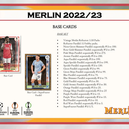 Topps - 2022/23 Chrome Merlin UEFA Club Competitions Football (Soccer) - Hobby Box - The Card Vault