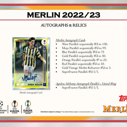 Topps - 2022/23 Chrome Merlin UEFA Club Competitions Football (Soccer) - Hobby Box - The Card Vault