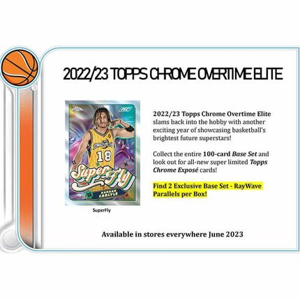 Topps - 2022/23 Chrome Overtime Elite Basketball (NBA) - Blaster Box - The Card Vault