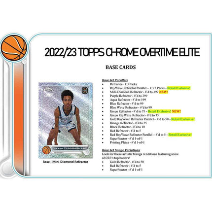 Topps - 2022/23 Chrome Overtime Elite Basketball (NBA) - Blaster Box - The Card Vault