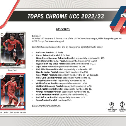 Topps - 2022/23 Chrome UEFA Competitions Football (Soccer) - Hobby Box - The Card Vault