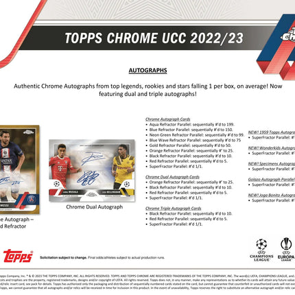 Topps - 2022/23 Chrome UEFA Competitions Football (Soccer) - Hobby Box - The Card Vault