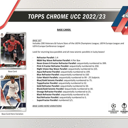 Topps - 2022/23 Chrome UEFA Competitions Football (Soccer) - Hobby Lite Box - The Card Vault