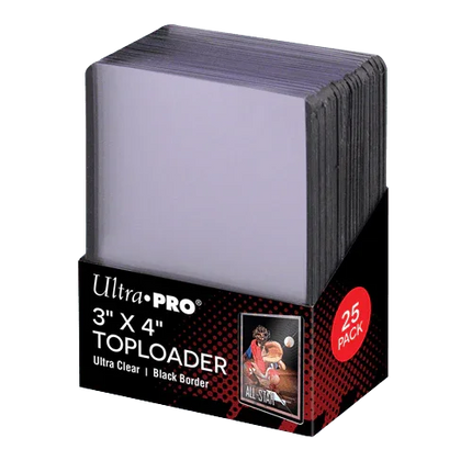 Ultra Pro - 3 x 4 Inch Black Border Toploader 25 Pack - 35pt - The Card Vault