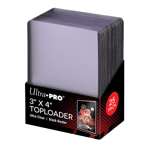 Ultra Pro - 3 x 4 Inch Black Border Toploader 25 Pack - 35pt - The Card Vault
