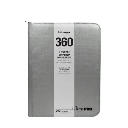 Ultra Pro - 9 Pocket Zippered Pro Binder - Silver - The Card Vault