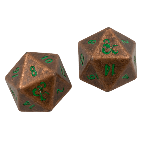 Ultra Pro - Dungeons & Dragons - Feywild Copper and Green Heavy Metal D20 Dice Set - The Card Vault