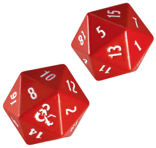 Ultra Pro - Dungeons & Dragons - Heavy Metal D20 Red and White Dice Set - The Card Vault