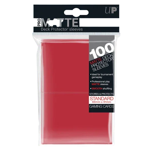 Ultra Pro - Standard Pro Matte Card Sleeves 100pk - Red The Card Vault Ultra Pro - Standard Pro Matte Card Sleeves 100pk - Red The Card Vault