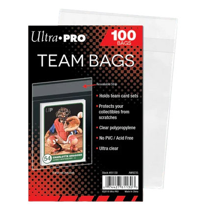Ultra Pro - Team Bags - Resealable Sleeves 100pk - The Card Vault