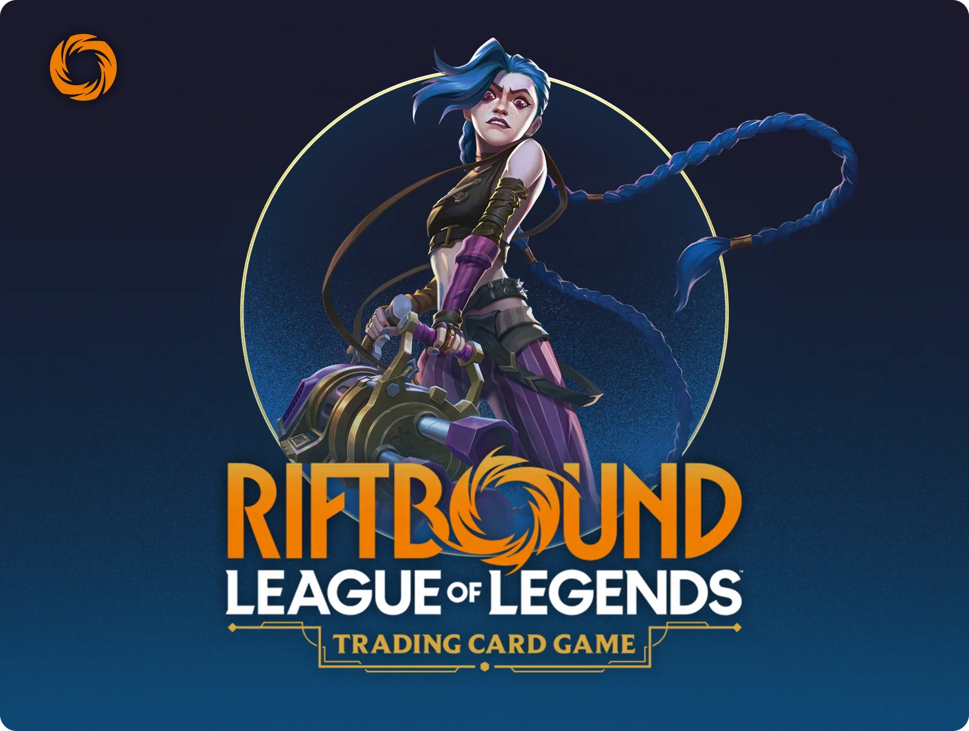 Official Riftbound TCG promotional artwork with Jinx in the foreground – explosive fun awaits