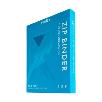 Vault X - 9-Pocket Exo-Tec® Zip Binder - Neon Blue