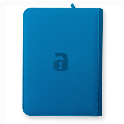 Vault X - 9-Pocket Exo-Tec® Zip Binder - Neon Blue