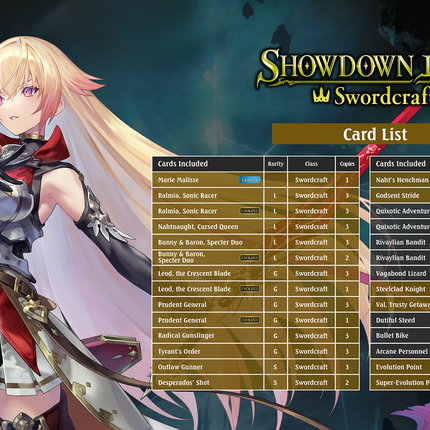 Shadowverse: Evolve - Showdown Deck - Swordcraft