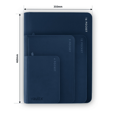 Vault X - 16-Pocket Exo-Tec® XXL Zip Binder - Blue