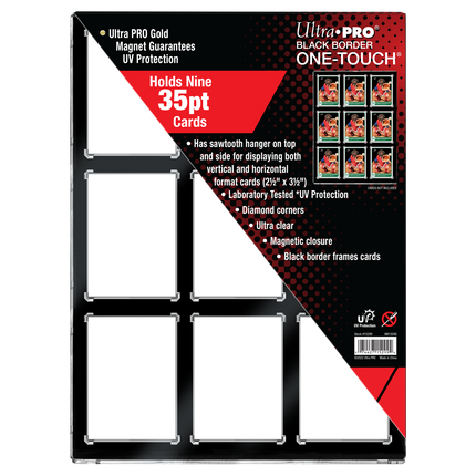 Ultra Pro - 35PT 9-Card Black Border UV One-Touch Magnetic Holder