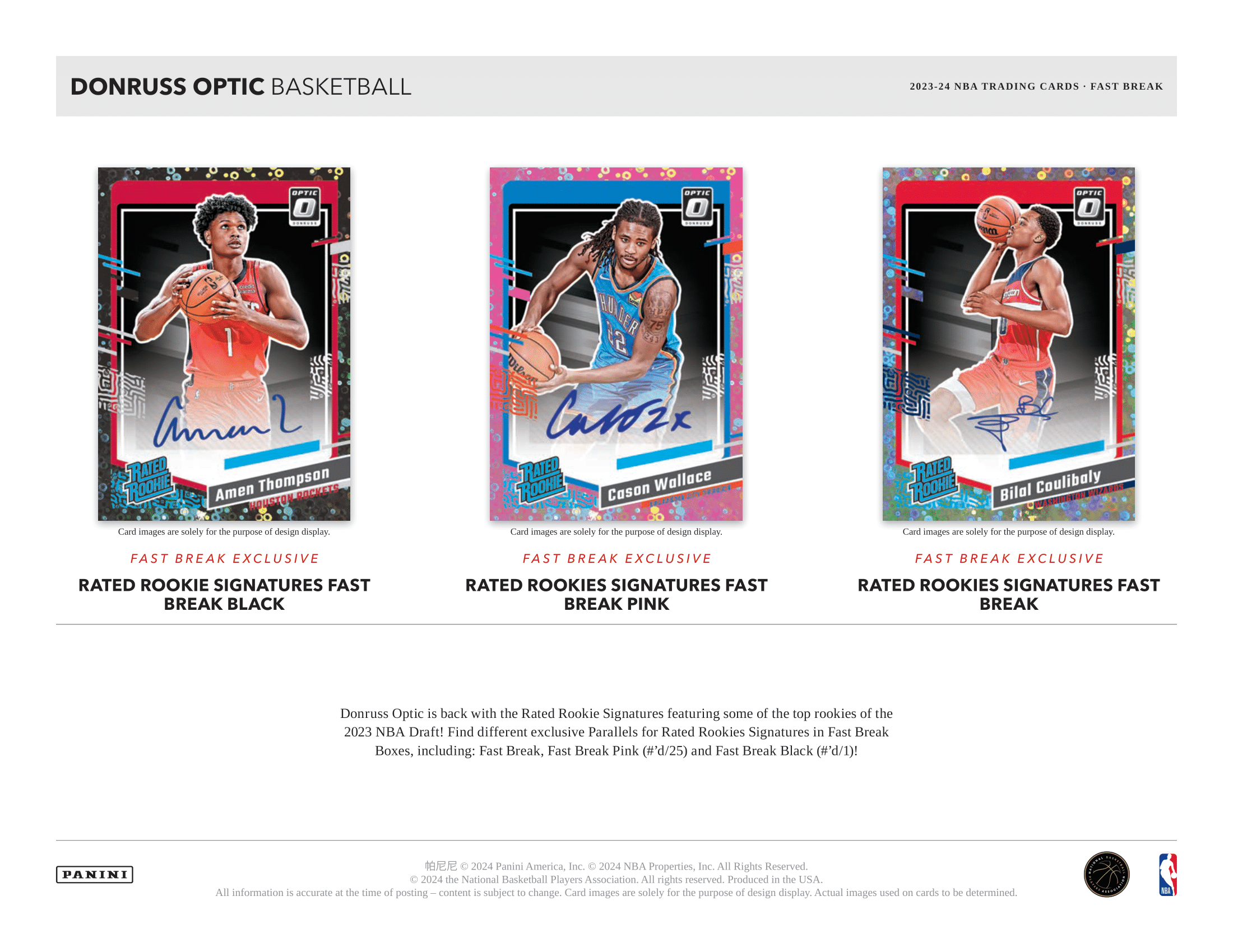 Panini - 2023/24 Donruss Optic Fast Break Basketball (NBA) - Hobby Box