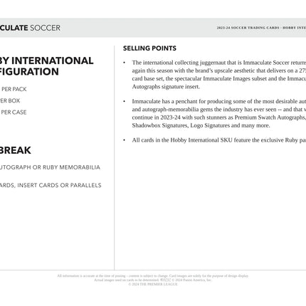 Panini - 2023/24 Immaculate Football (Soccer) - International Hobby Box