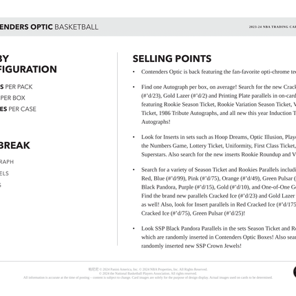 Panini - 2023/24 Contenders Optic Basketball (NBA) - Hobby Box