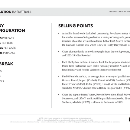 Panini - 2023/24 Revolution Basketball (NBA) - Hobby Box