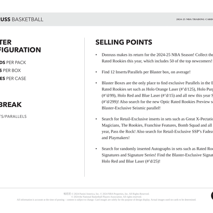 Panini - 2024/25 Donruss Basketball (NBA) - Blaster Box